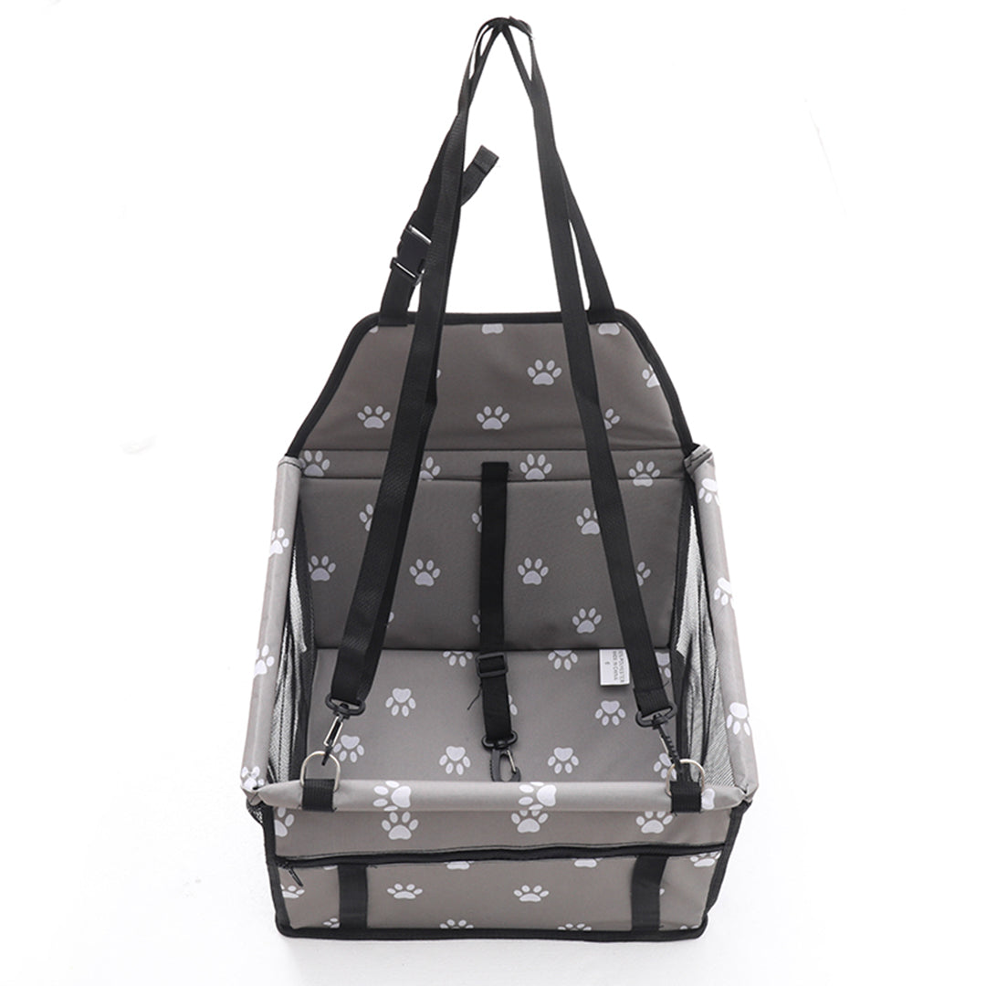 Soga Waterproof Pet Booster Car Seat Breathable Mesh Safety Travel Portable Dog Carrier Bag Grey
