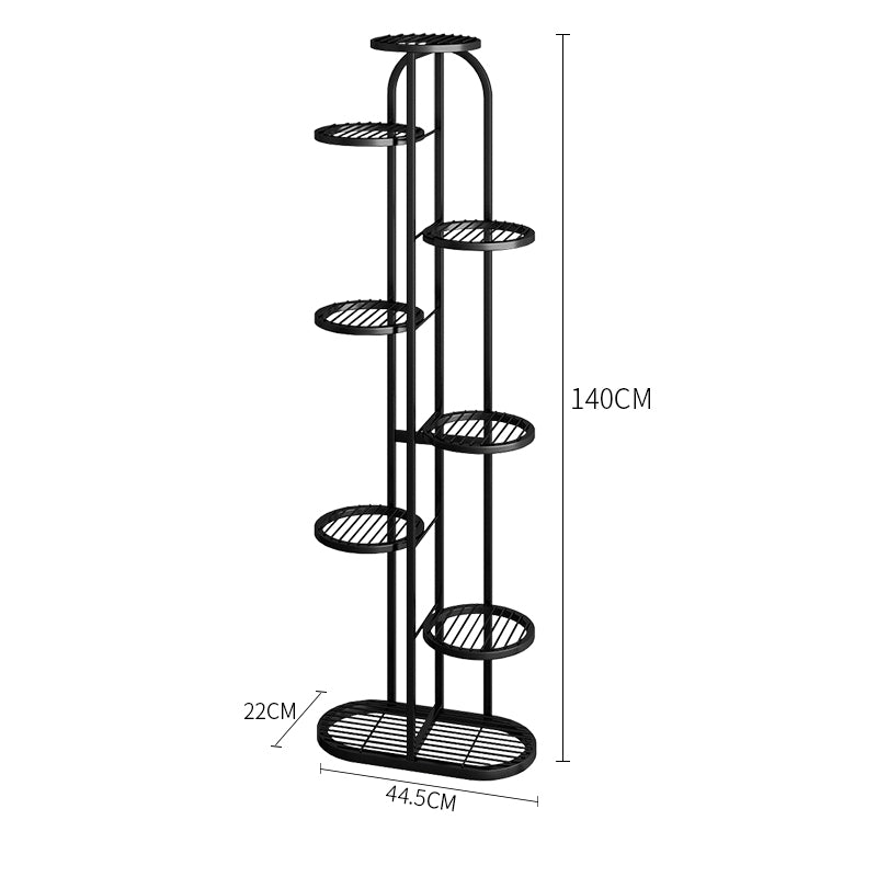 Soga 2 X 8 Tier 9 Pots Black Round Metal Plant Rack Flowerpot Storage Display Stand Holder Home Garden Decor