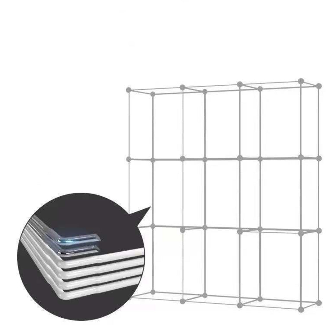 10 Cubes Blue Castle Print Portable Wardrobe Divide-Grid Modular Storage Organiser Foldable Closet