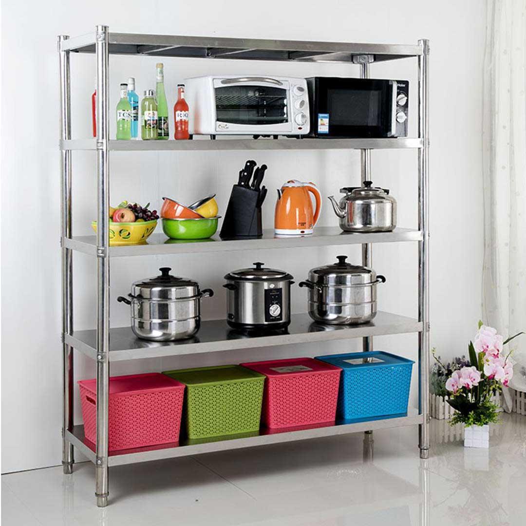 Soga Stainless Steel 4 Tier Kitchen Shelving Unit Display Shelf Home Office 150 Cm