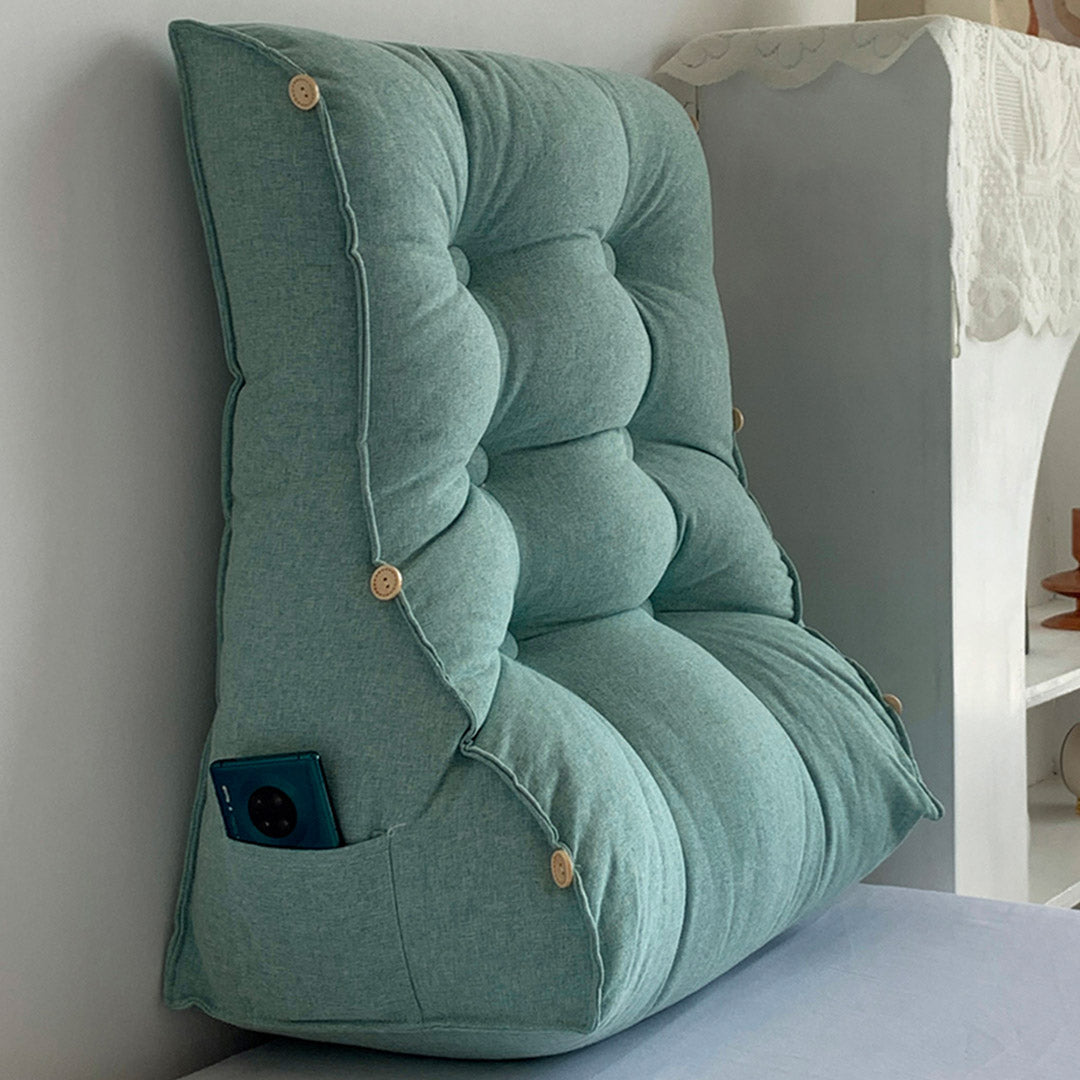 Soga 2 X 45cm Green Triangular Wedge Lumbar Pillow Headboard Backrest Sofa Bed Cushion Home Decor