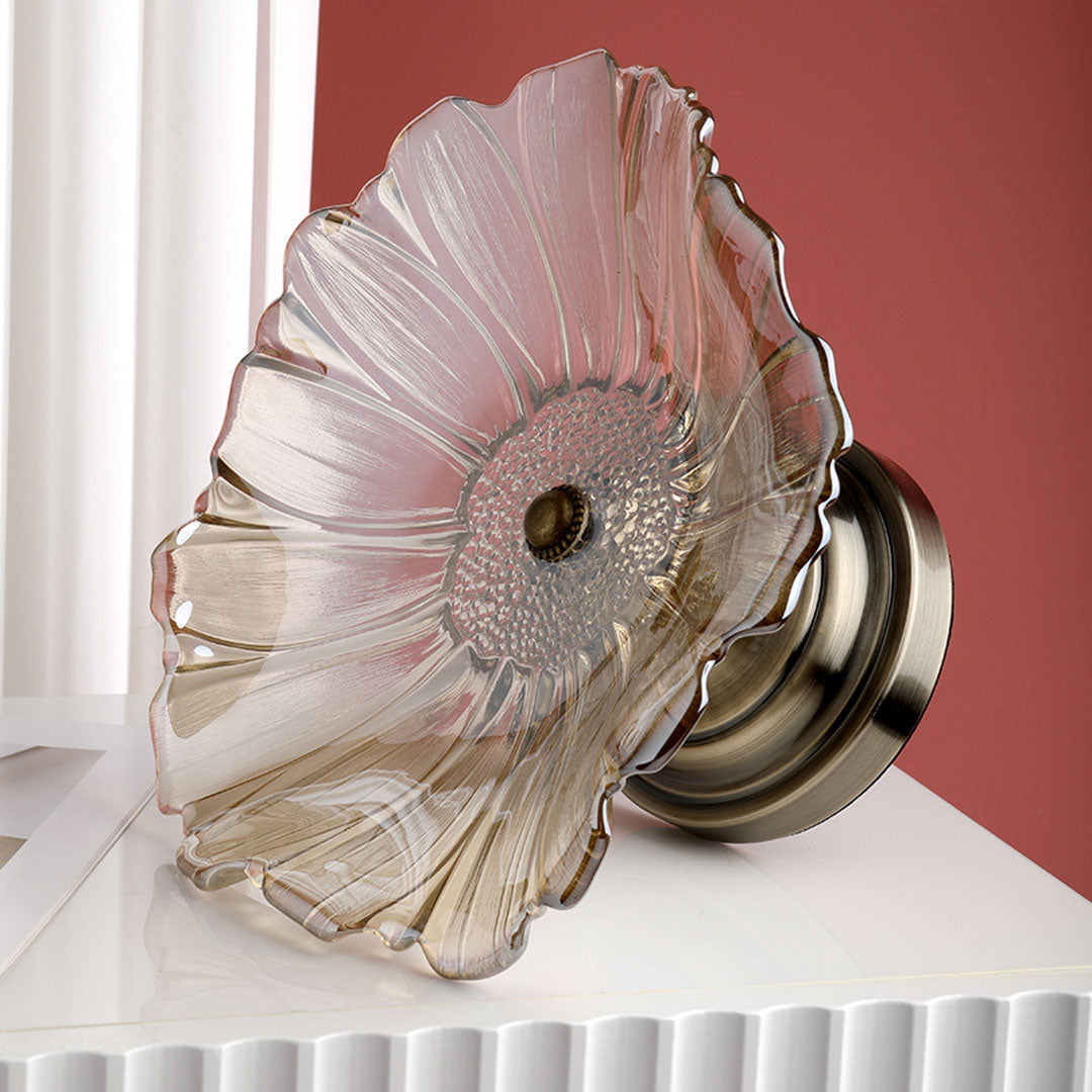 Soga Bronze Tulip Crystal Glass Fruit Bowl Candy Holder Countertop Dessert Serving Basket Decor