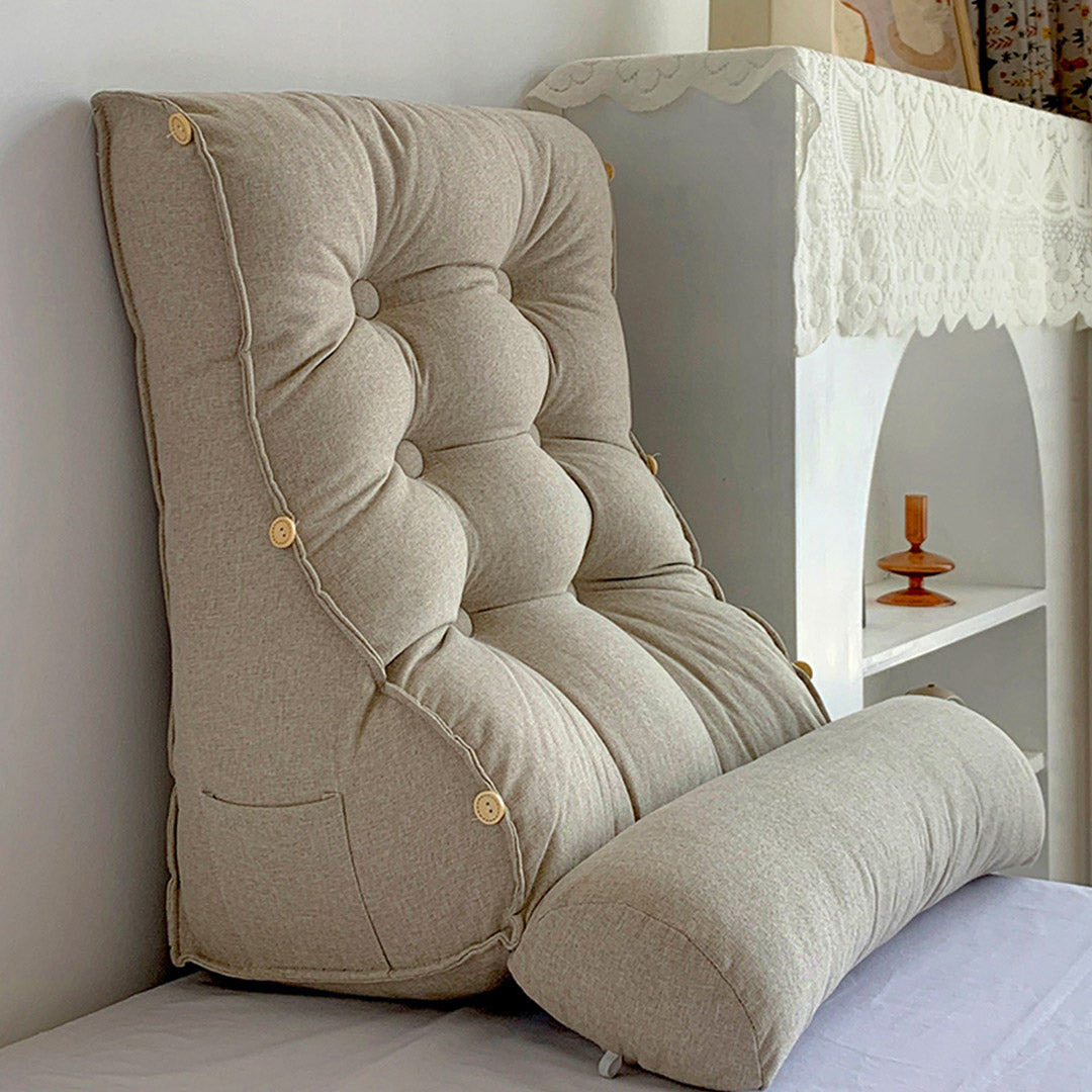 Soga 60cm White Triangular Wedge Lumbar Pillow Headboard Backrest Sofa Bed Cushion Home Decor