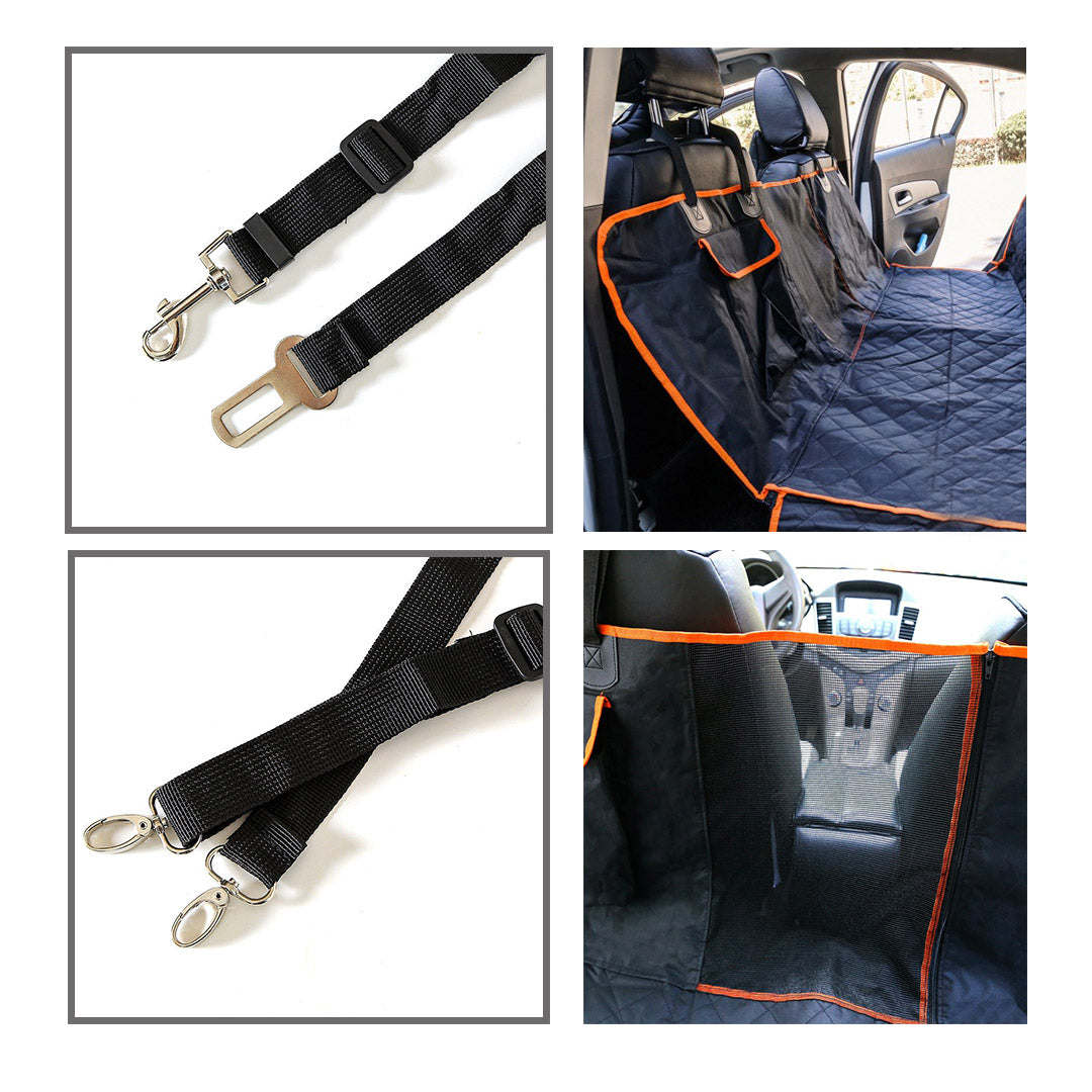 Soga 2 X 600 D Oxford Cloth Waterproof Dog Car Cover Back Seat Protector Hammock Pet Mat Black