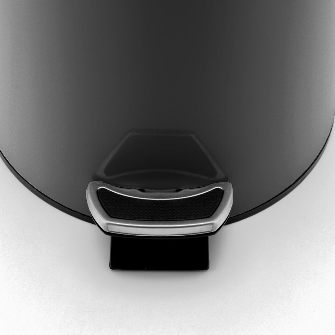 Soga 4 X Foot Pedal Stainless Steel Rubbish Recycling Garbage Waste Trash Bin Round 12 L Black