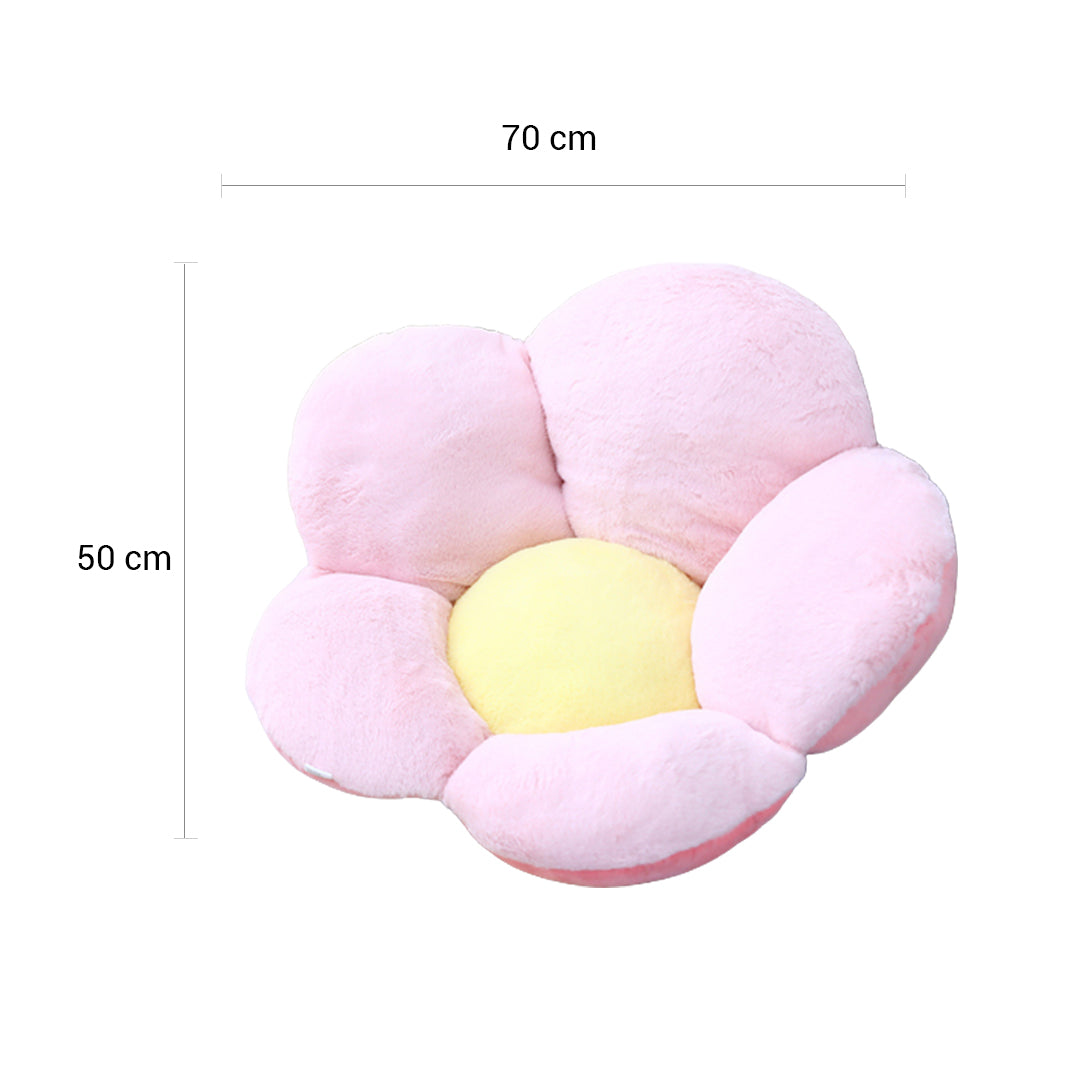 Pink Whimsical Big Flower Shape Cushion Soft Leaning Bedside Pad Floor Plush Pillow Home Decor