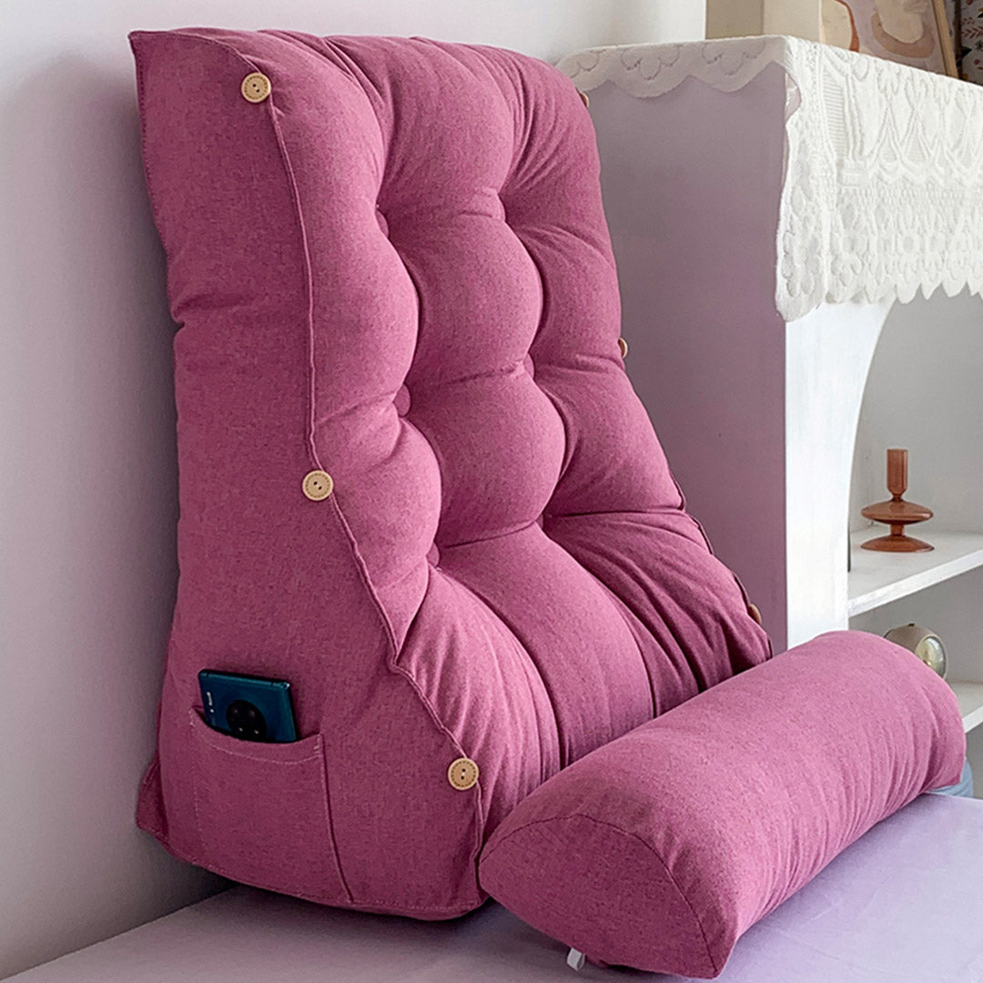 Soga 45cm Magenta Triangular Wedge Lumbar Pillow Headboard Backrest Sofa Bed Cushion Home Decor