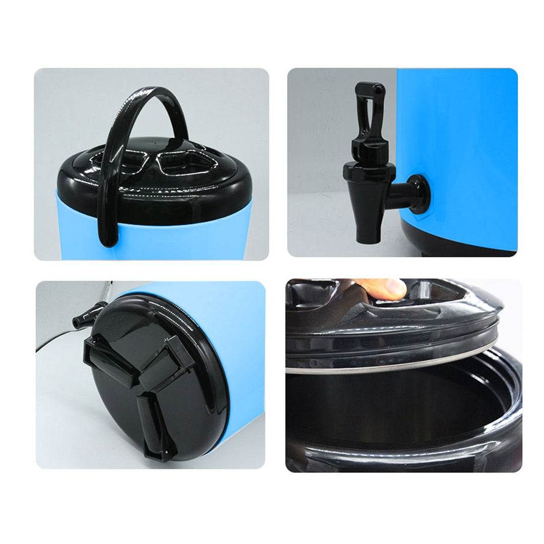 Soga 4 X 18 L Stainless Steel Insulated Milk Tea Barrel Hot And Cold Beverage Dispenser Container With Faucet Blue