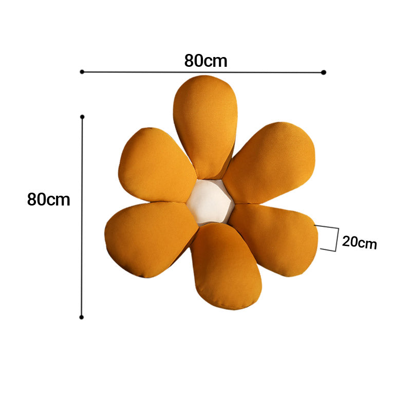 2X Coffee Daisy Flower Shape Cushion Soft Leaning Bedside Pad Floor Plush Pillow Home Decor
