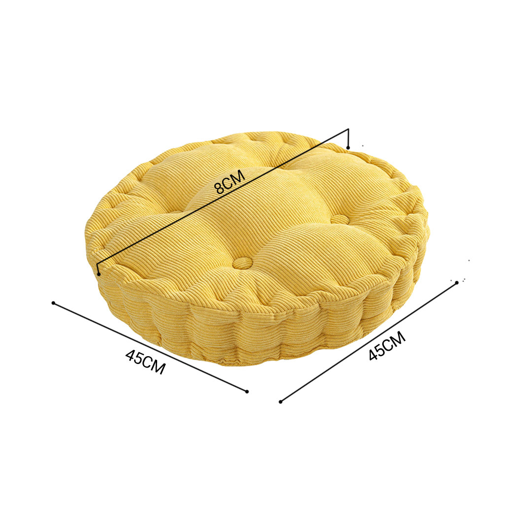 4X Yellow Round Cushion Soft Leaning Plush Backrest Throw Seat Pillow Home Office Decor