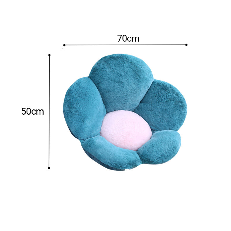 Green Whimsical Big Flower Shape Cushion Soft Leaning Bedside Pad Floor Plush Pillow Home Decor