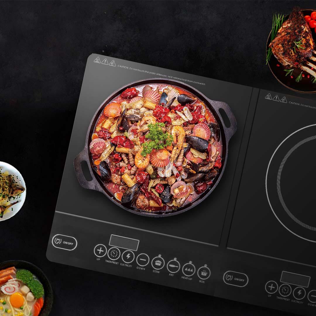 Soga 2 X Cooktop Portable Induction Led Electric Double Duo Hot Plate Burners Cooktop Stove