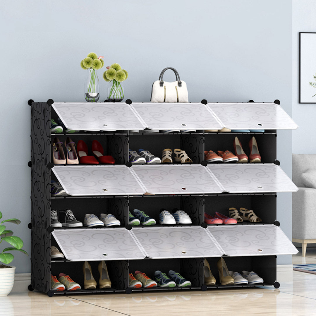 Soga 6 Tier 3 Column Shoe Rack Organizer Sneaker Footwear Storage Stackable Stand Cabinet Portable Wardrobe With Cover