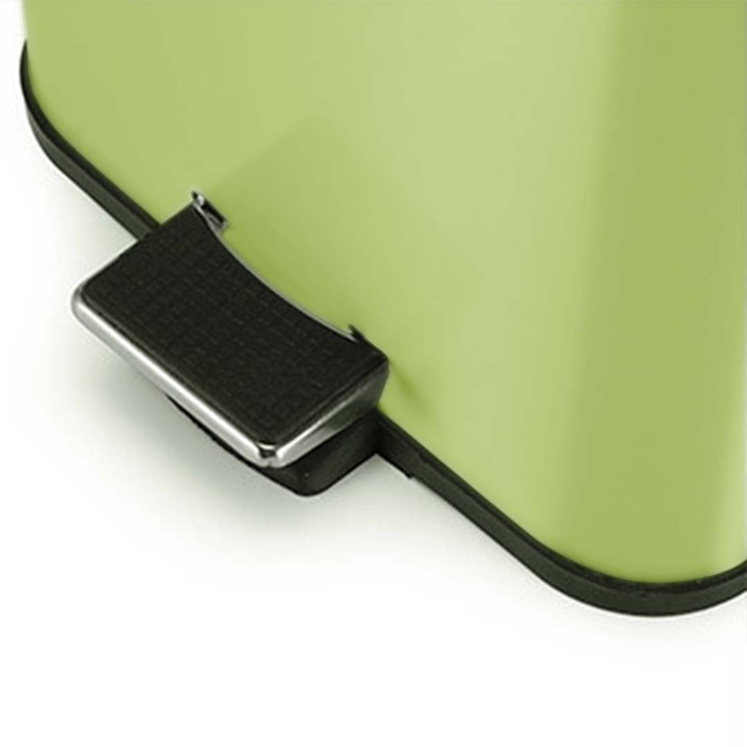 Soga Foot Pedal Stainless Steel Rubbish Recycling Garbage Waste Trash Bin Square 6 L Green