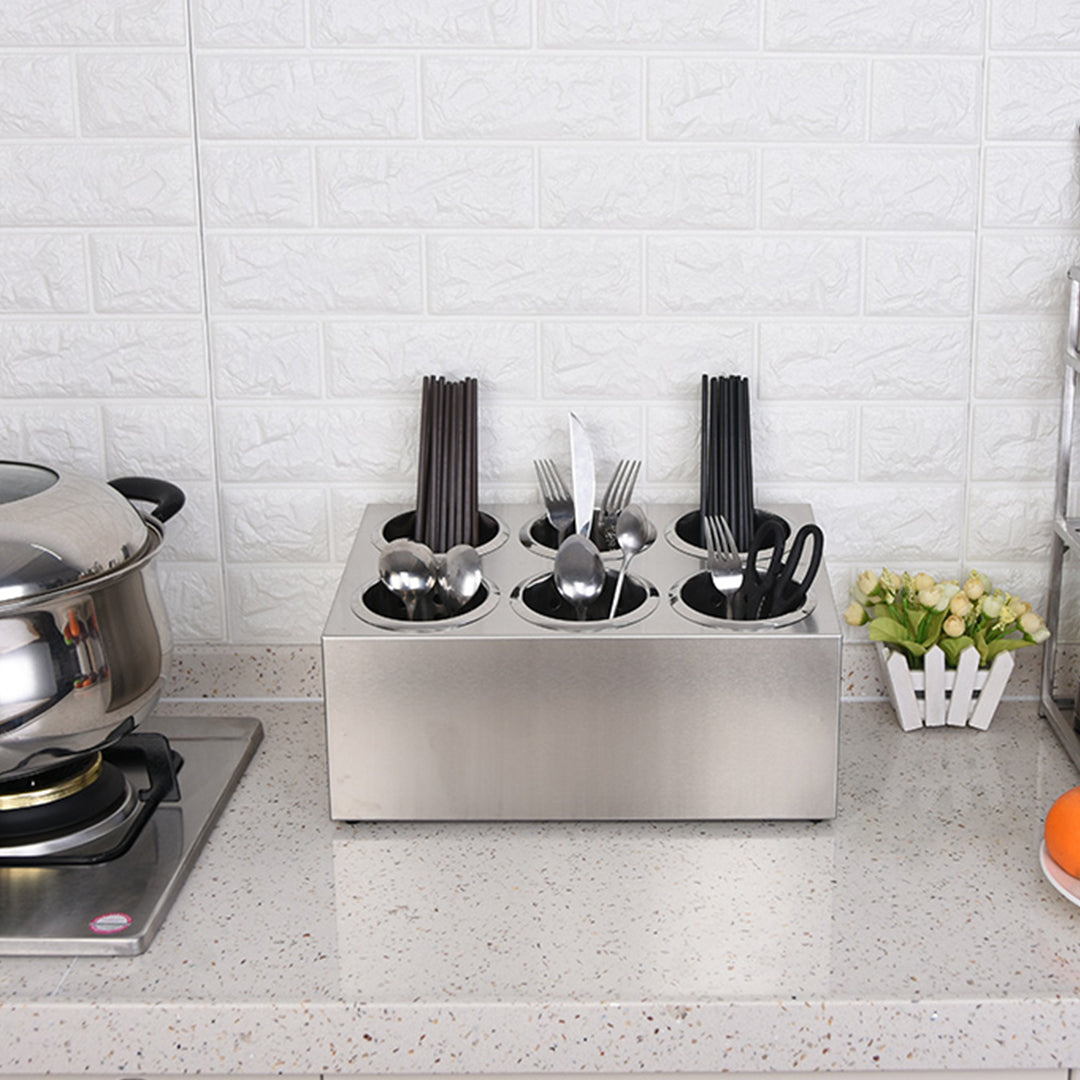 Soga 18/10 Stainless Steel Commercial Conical Utensils Cutlery Holder With 6 Holes
