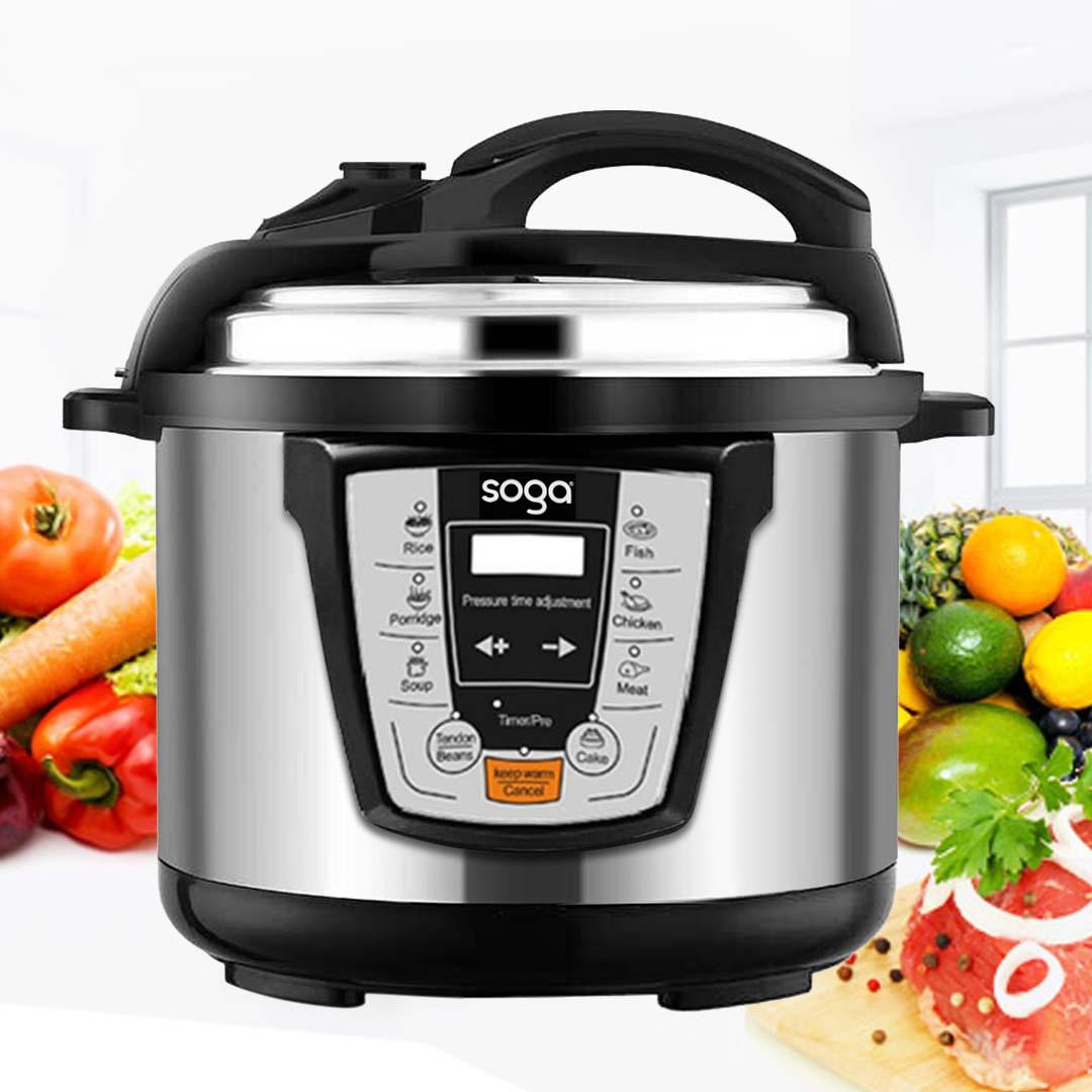 Soga Electric Stainless Steel Pressure Cooker 12 L 1600 W Multicooker 16