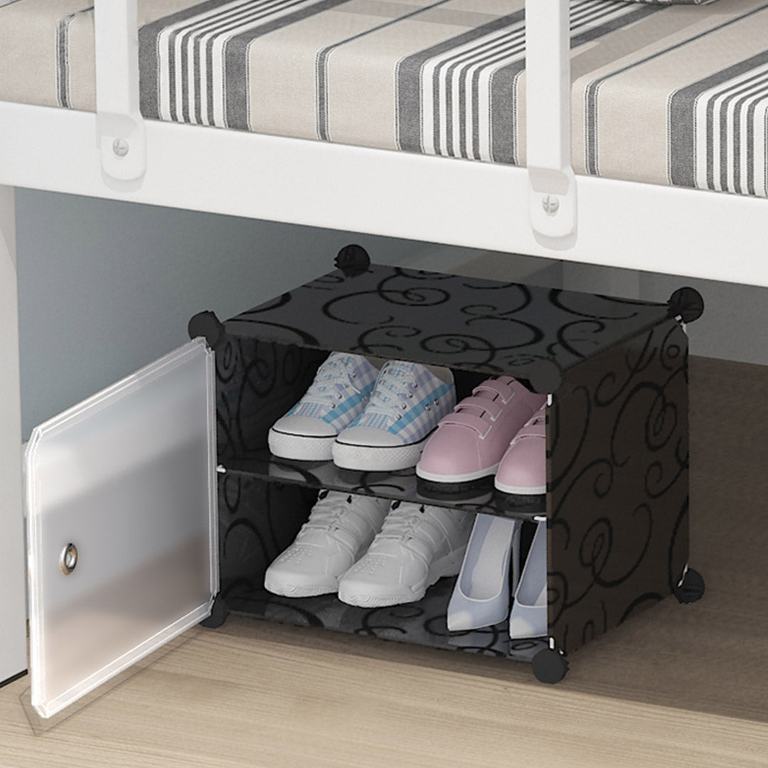 Soga 2 Tier Shoe Rack Organizer Sneaker Footwear Storage Stackable Stand Cabinet Portable Wardrobe With Cover