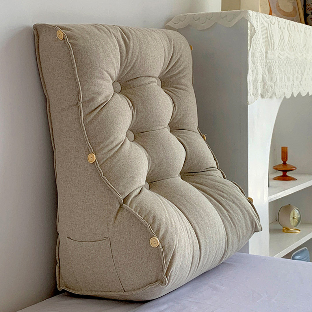 Soga 60cm White Triangular Wedge Lumbar Pillow Headboard Backrest Sofa Bed Cushion Home Decor