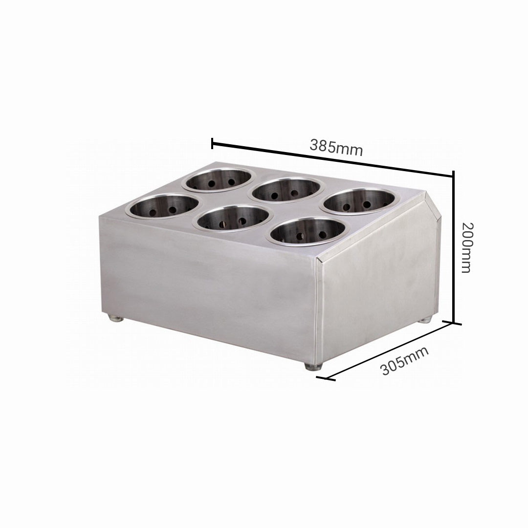 Soga 2 X 18/10 Stainless Steel Commercial Conical Utensils Cutlery Holder With 6 Holes