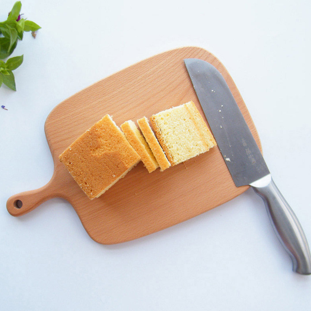 Soga 2 X 33cm Brown Rectangle Wooden Serving Tray Chopping Board Paddle With Handle Home Decor