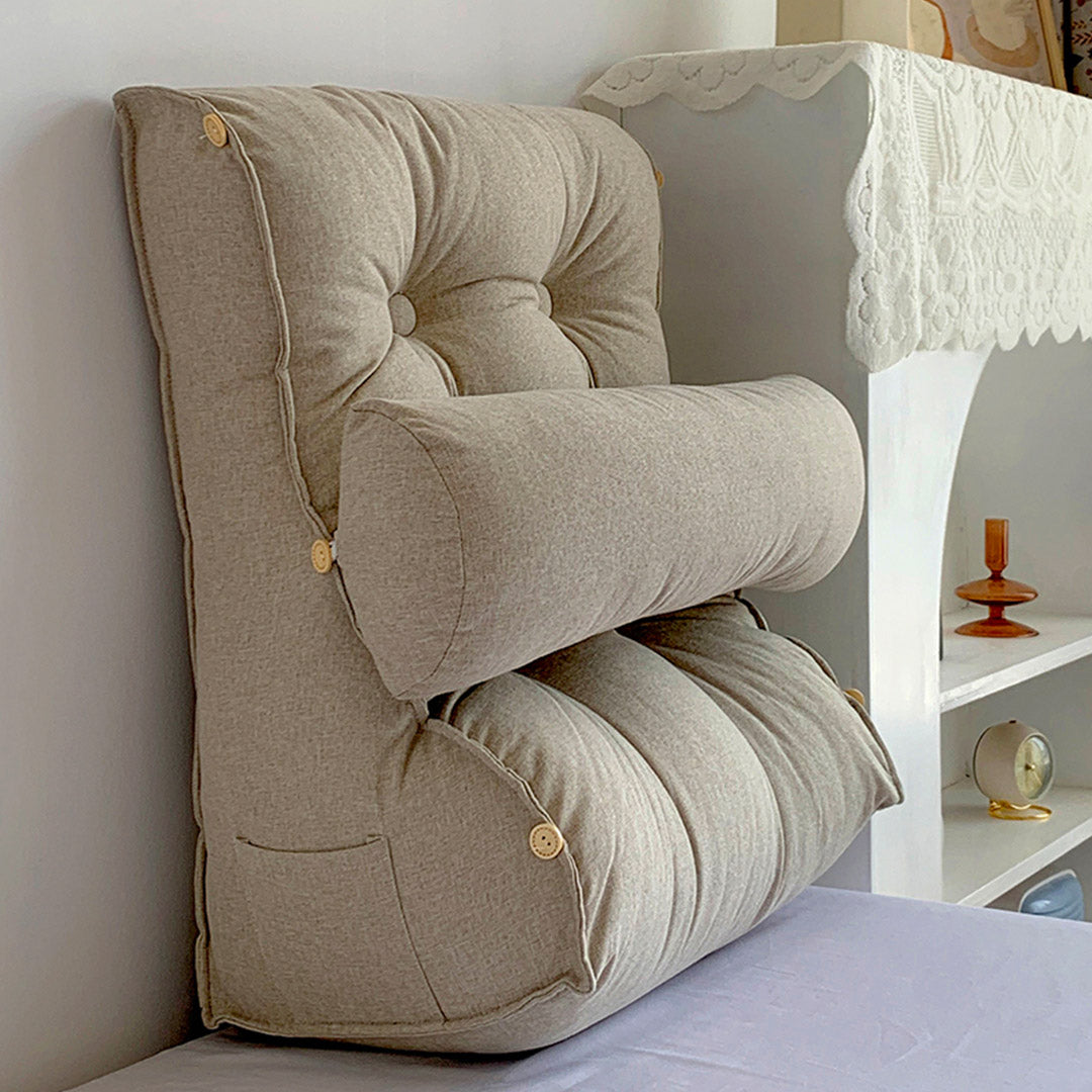 Soga 60cm White Triangular Wedge Lumbar Pillow Headboard Backrest Sofa Bed Cushion Home Decor