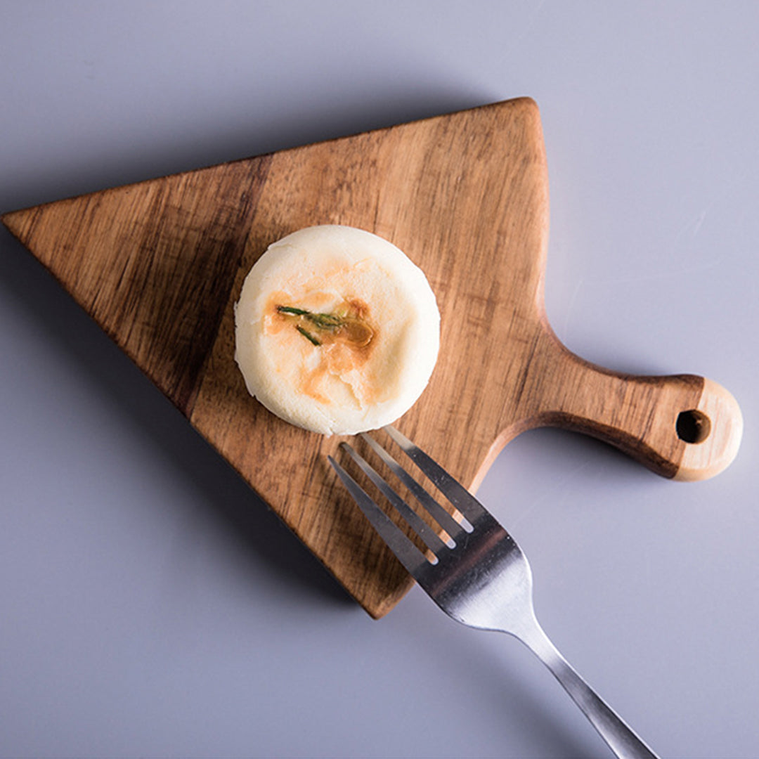 Soga 6 Pcs Brown Round Divisible Wood Pizza Server Food Plate Board Pizza Paddle Cutting Board Home Decor