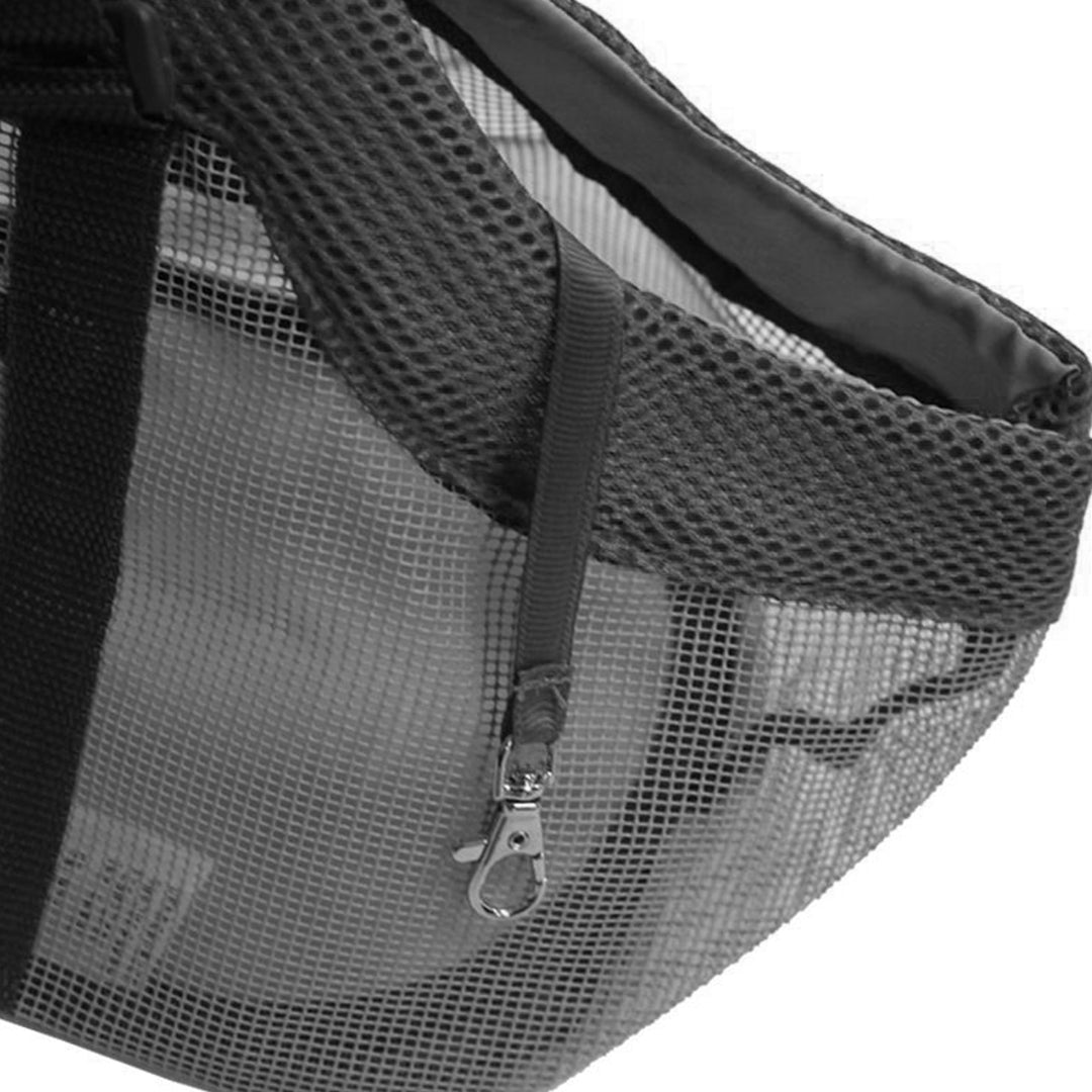 2X Black Pet Carrier Bag Breathable Net Mesh Tote Pouch Dog Cat Travel Essentials