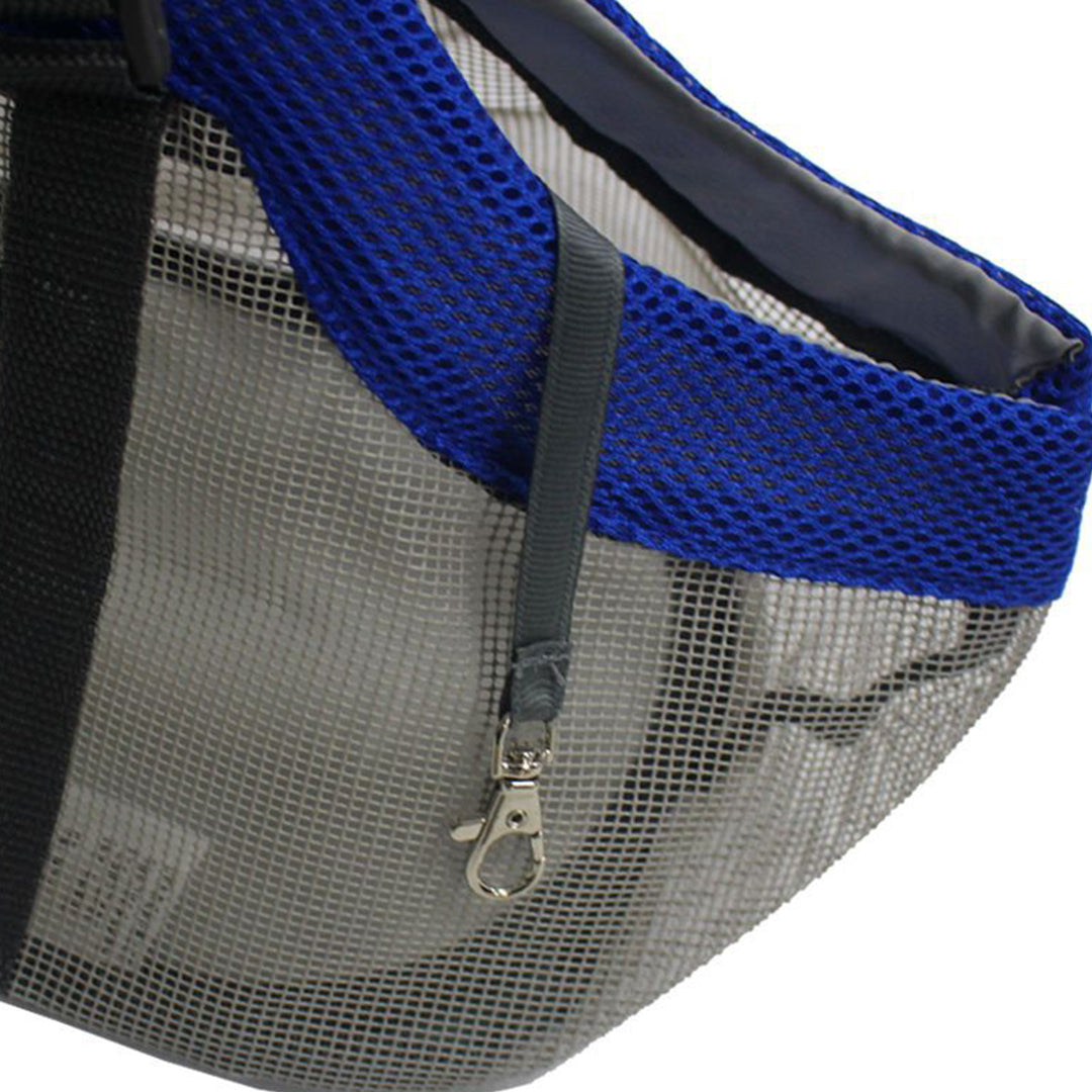 Grey Pet Carrier Bag Breathable Net Mesh Tote Pouch Dog Cat Travel Essentials