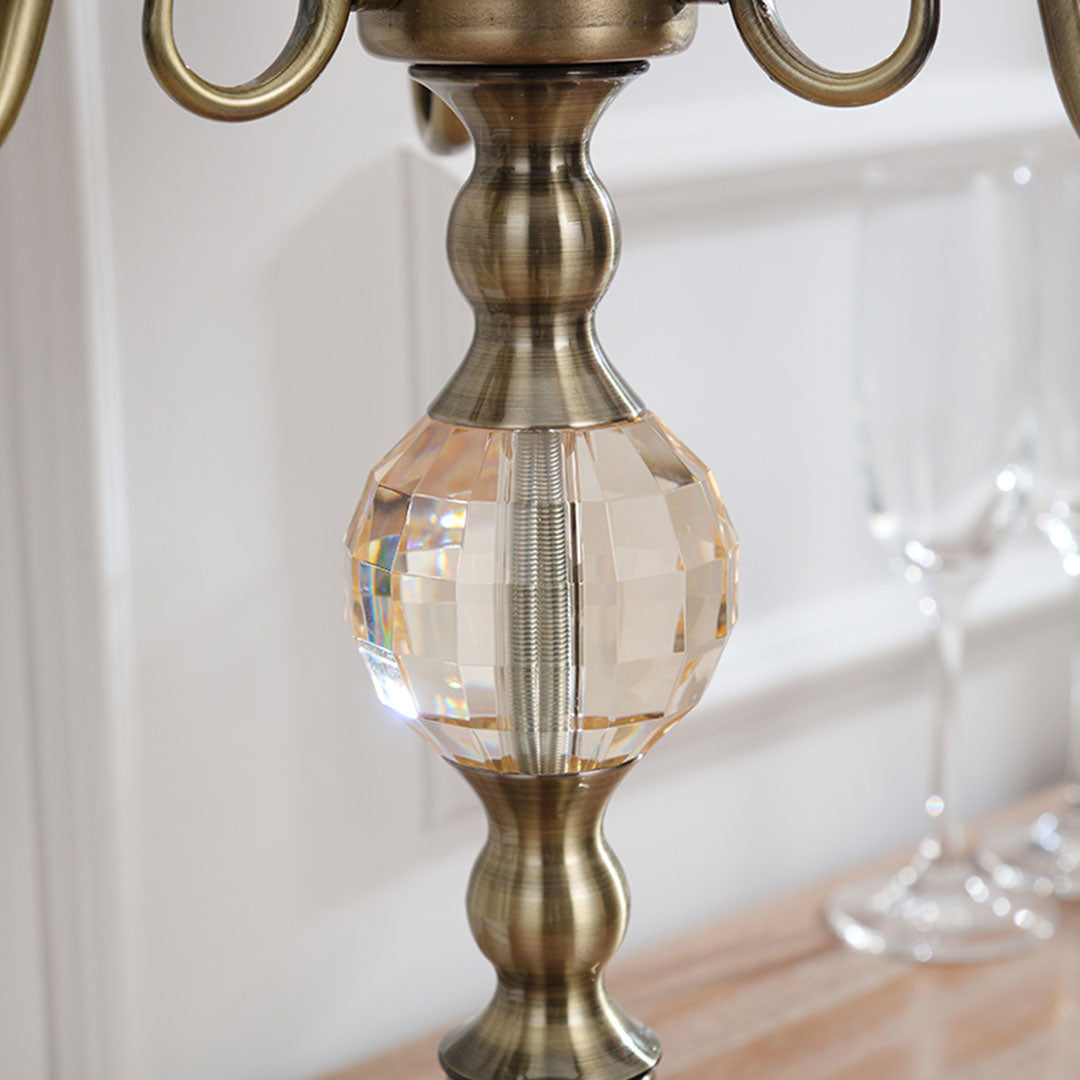 Soga 58cm 4 Slots Glass Candlestick Candle Holder Stand Pillar Glass/Iron Metal