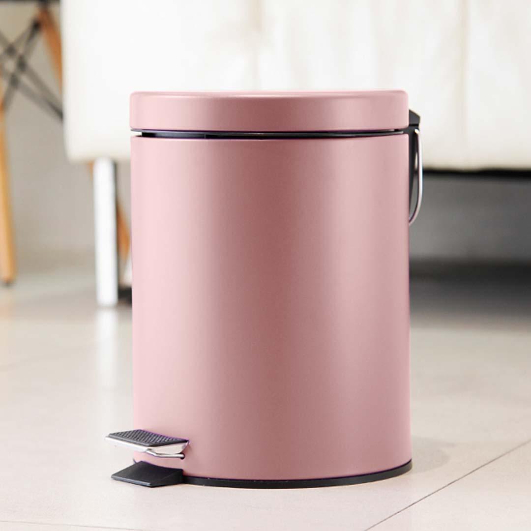 Soga 4 X 12 L Foot Pedal Stainless Steel Rubbish Recycling Garbage Waste Trash Bin Round Pink