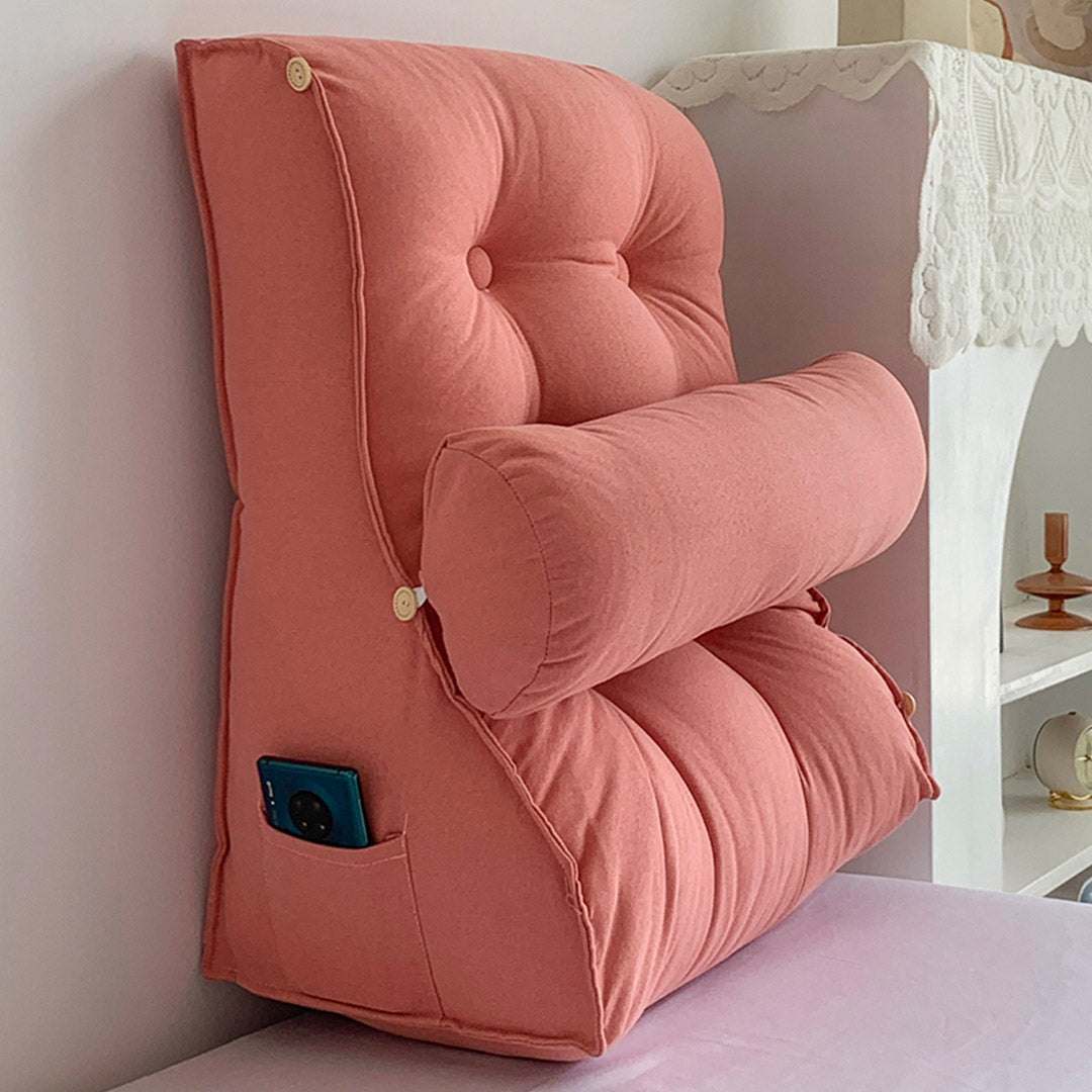 Soga 4 X 60cm Peach Triangular Wedge Lumbar Pillow Headboard Backrest Sofa Bed Cushion Home Decor