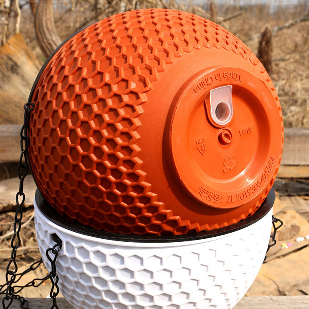 Red Medium Hanging Resin Flower Pot Self Watering Basket Planter Indoor Outdoor Garden Decor