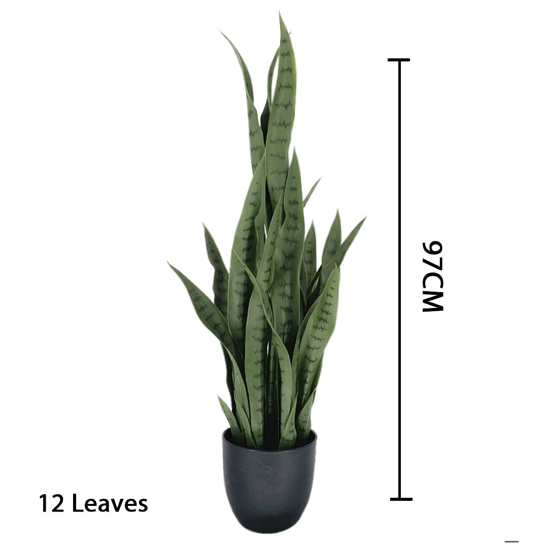Soga 4 X 97cm Artificial Indoor Snake Sansevieria Plant Fake Decoration Tree Flower Pot