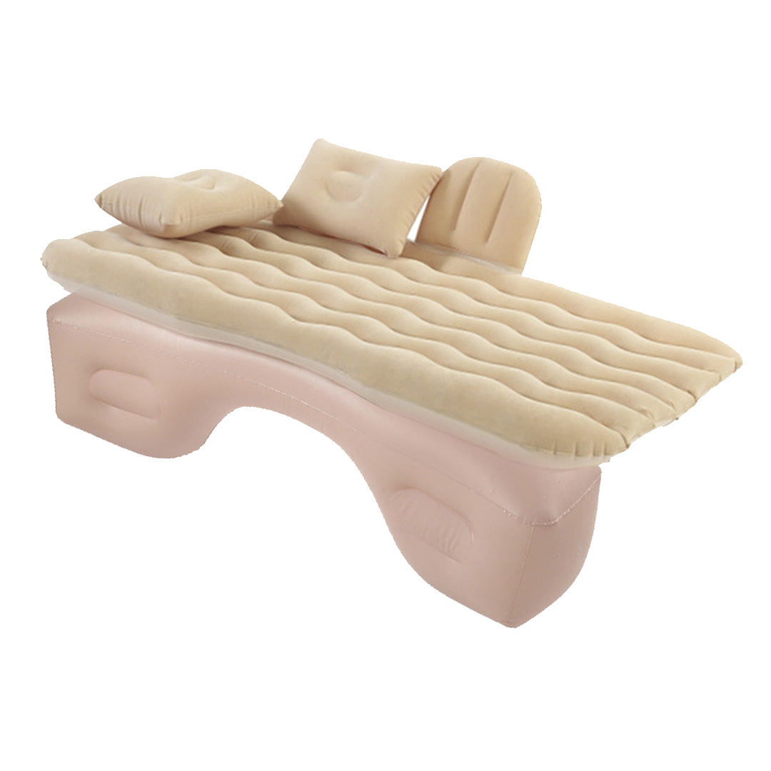 2X Beige Ripple Inflatable Car Mattress Portable Camping Air Bed Travel Sleeping Kit Essentials