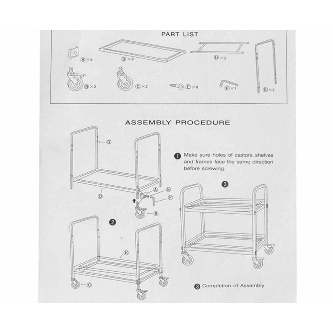 2X 2 Tier 75x40x84cm Stainless Steel Drink Wine Food Utility Cart Small