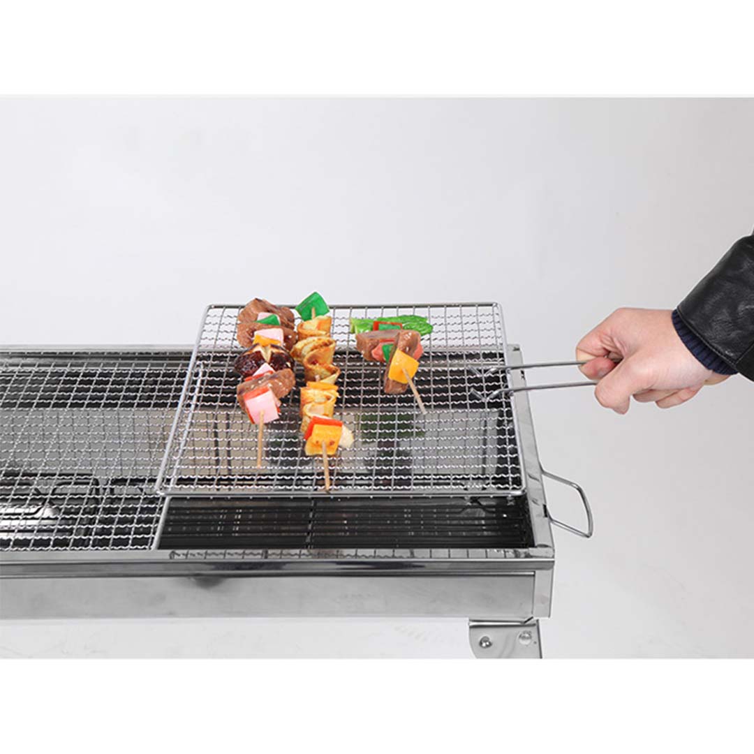 Soga 2 X Skewers Grill Portable Stainless Steel Charcoal Bbq Outdoor 6 8 Persons