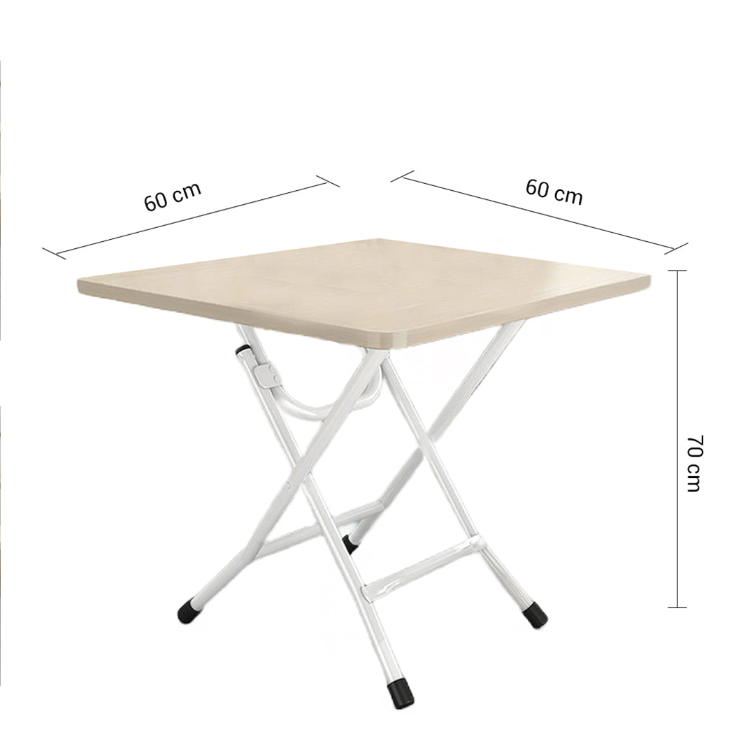 2X White Portable Square Table Standing Legs Foldable Furniture Home Decor