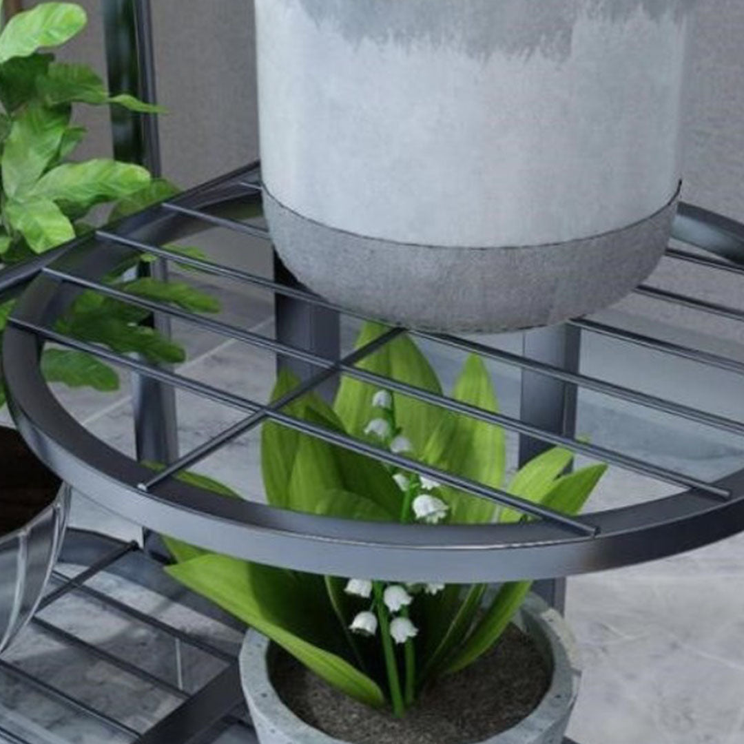 Soga 2 X 8 Tier 9 Pots Black Round Metal Plant Rack Flowerpot Storage Display Stand Holder Home Garden Decor