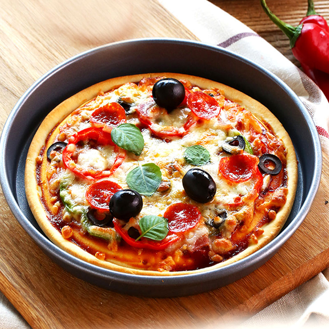 Soga 9 Inch Round Black Steel Non Stick Pizza Tray Oven Baking Plate Pan