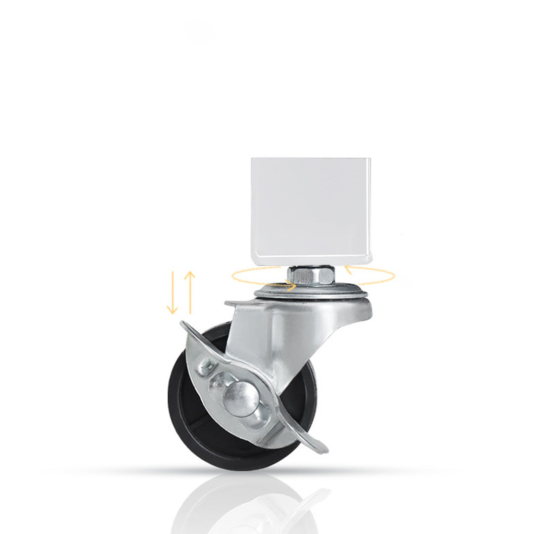 5 Tier Steel White Foldable Kitchen Cart Multi-Functional Shelves Portable Storage Organizer with Wheels