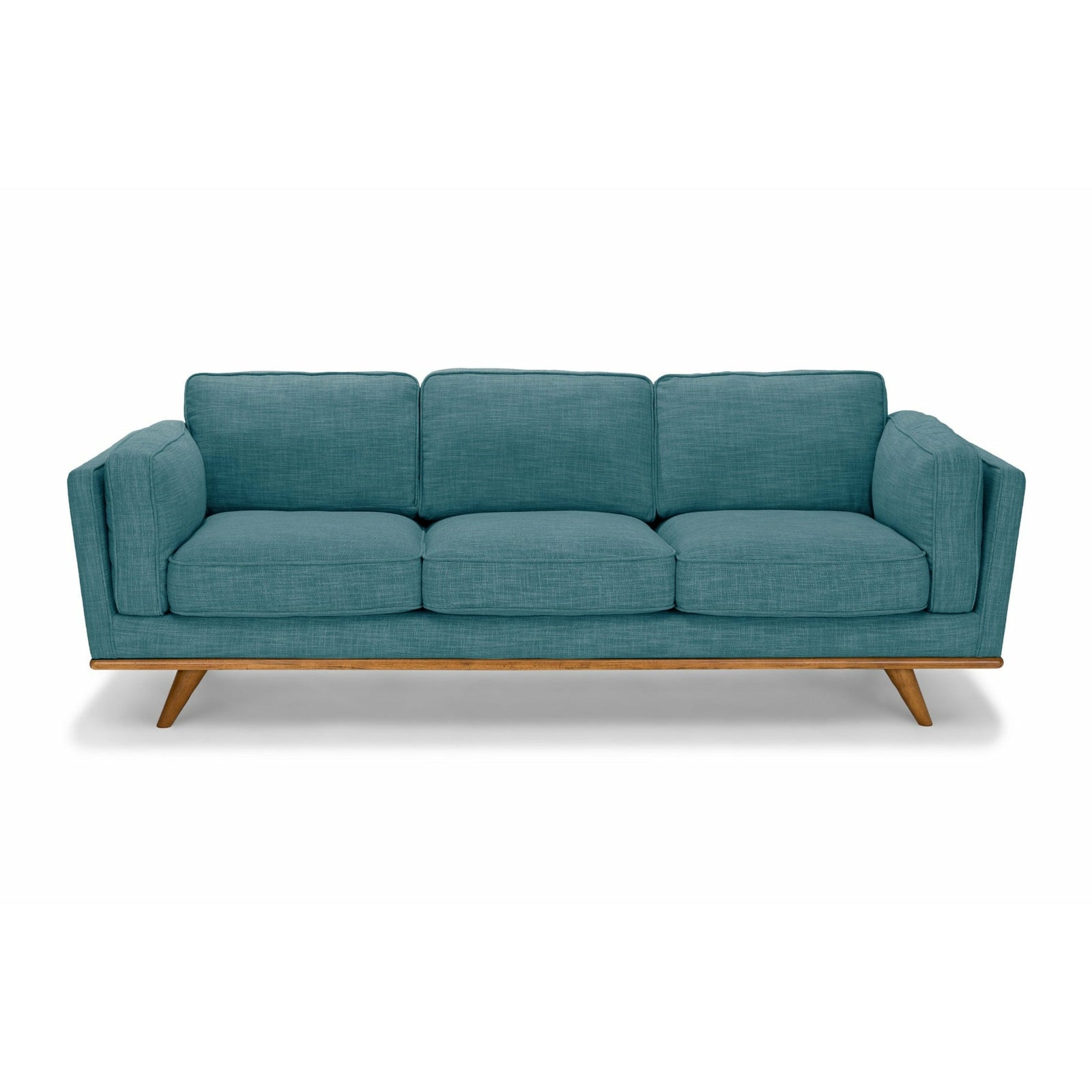 3 Seater Sofa Teal Fabric Lounge Set for Living Room Couch with Wooden Frame