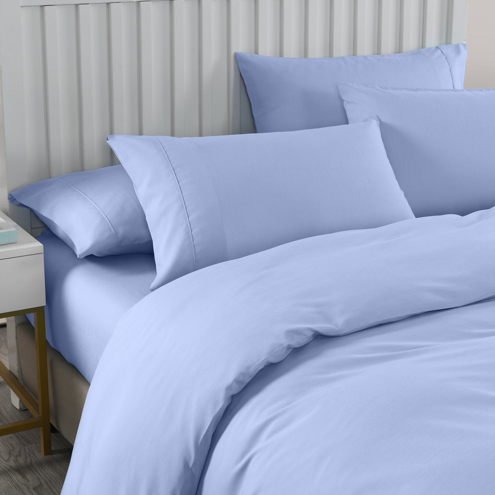 Royal Comfort Bamboo Cooling 2000TC Quilt Cover Set - Queen-Light Blue