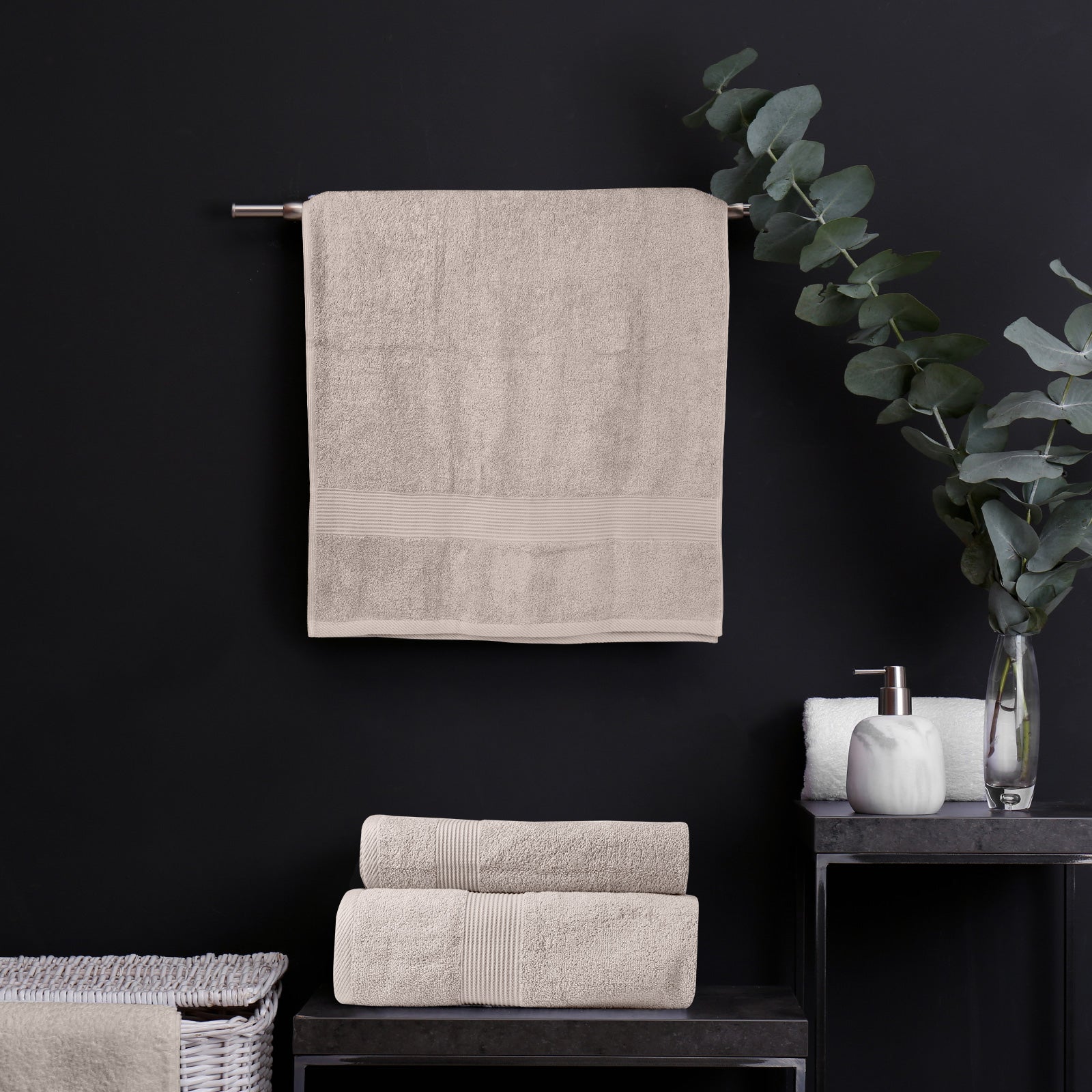 Royal Comfort Cotton Bamboo Towel 5pc Set - Beige