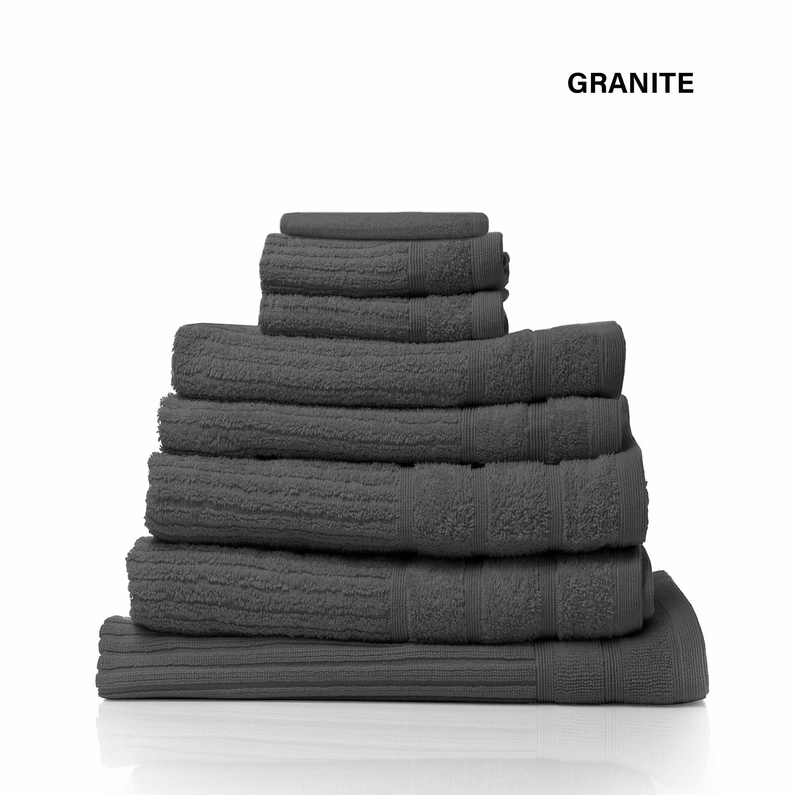 Royal Comfort Eden Egyptian Cotton 600 GSM 8 Piece Towel Pack Granite