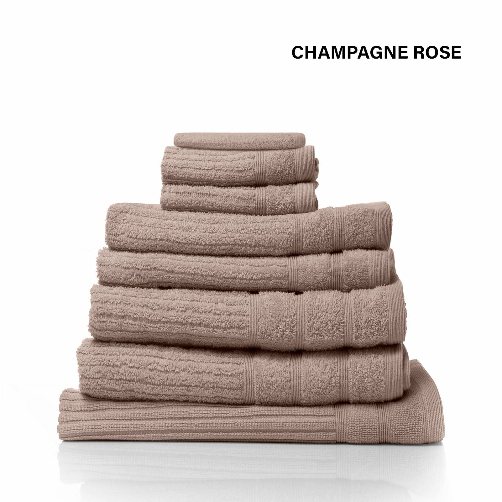 Royal Comfort Eden Egyptian Cotton 600 GSM 8 Piece Towel Pack Champagne Rose
