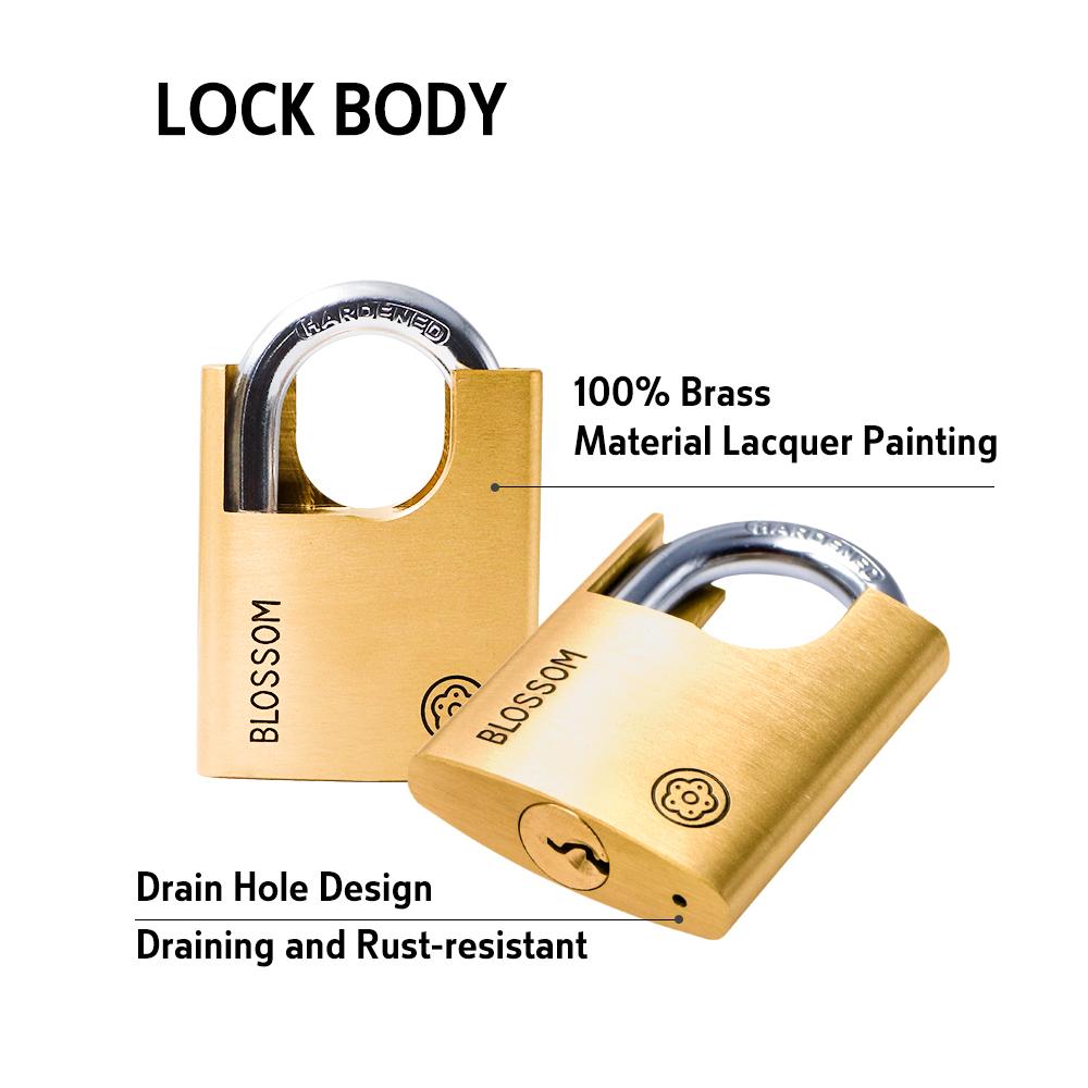 Blossom Padlock Brass Protected Shackle 50Mm
