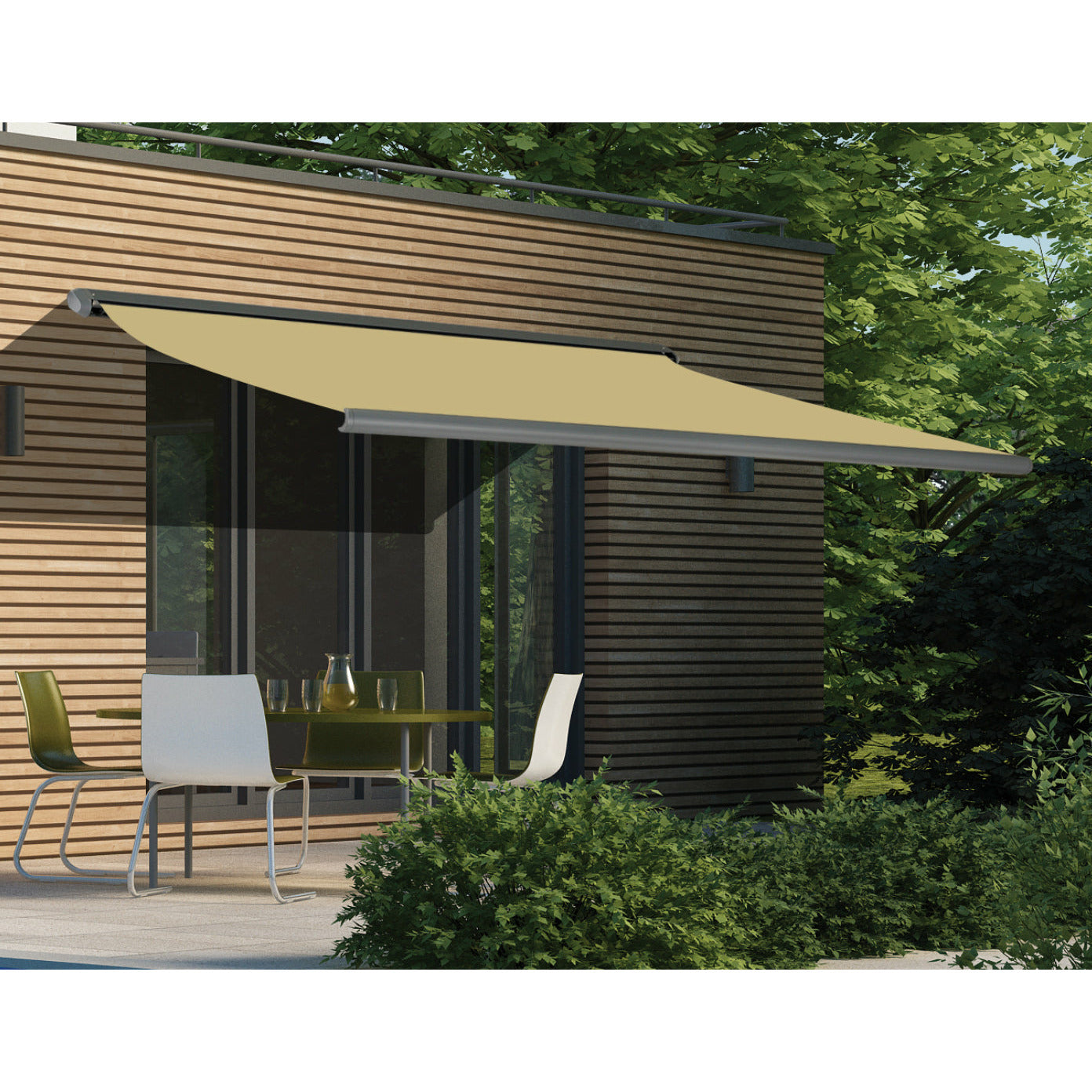 4.0m x 3.0m Retractable Folding Arm Awning Heavy Duty Full Cassette Motorised