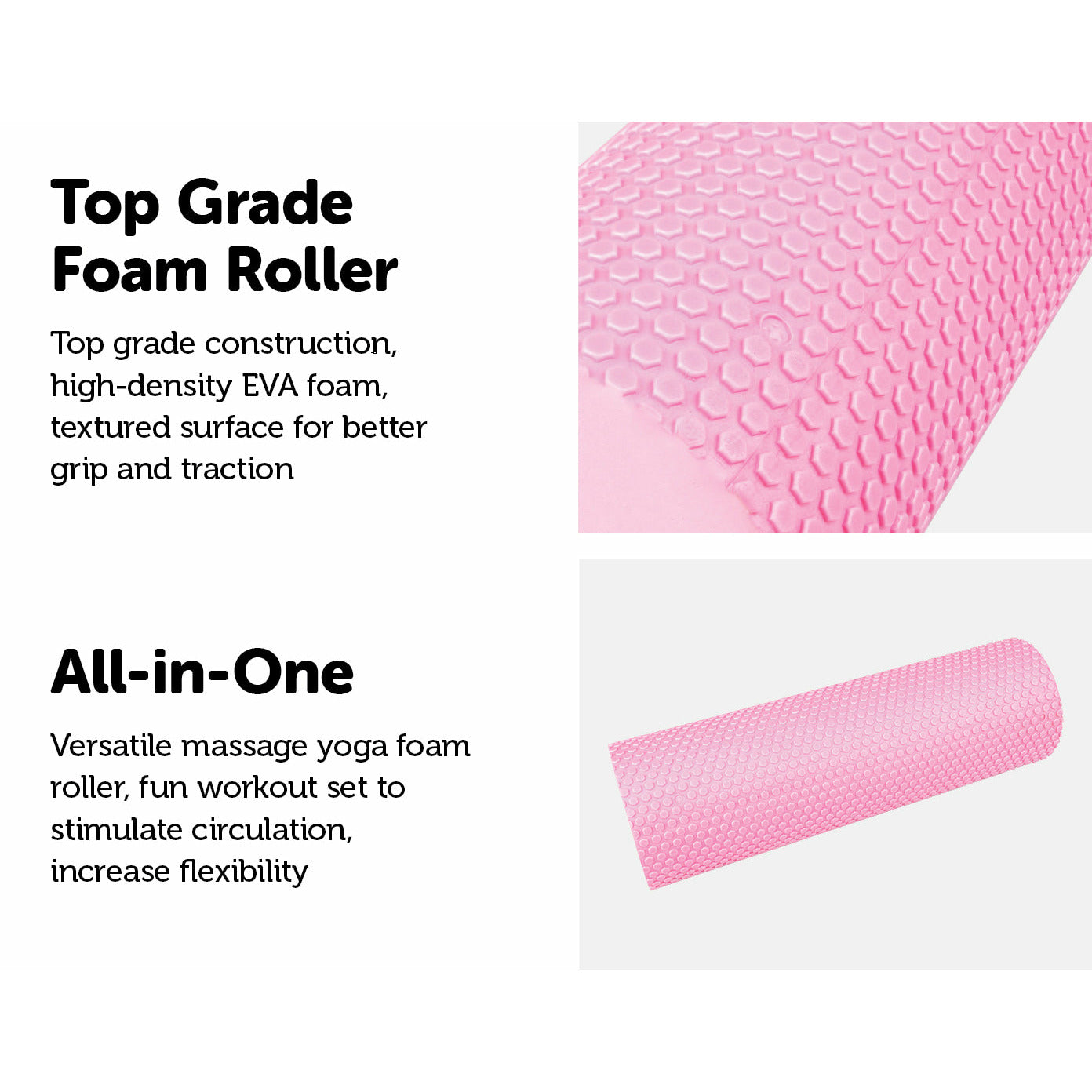 45 x 15cm Physio Yoga Pilates Foam Roller