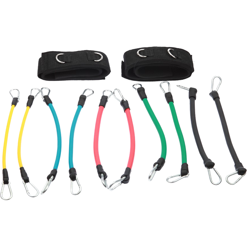 13PC Kinetic Fitness Exercise Resistance Leg Bands Tubes Set