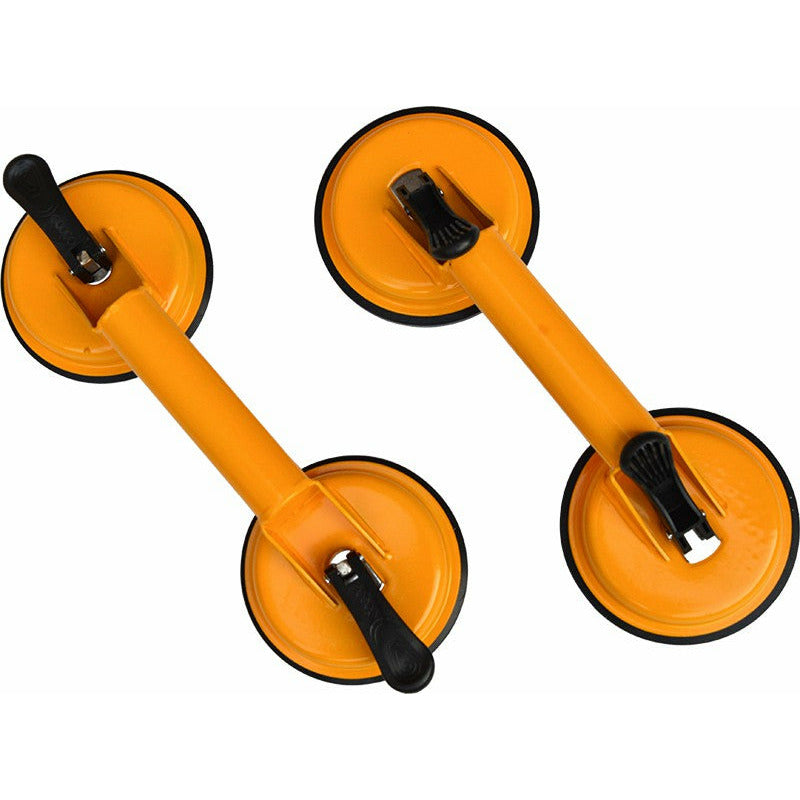 2x 100kg Aluminum Alloy Double Locking Suction Cup Glazer Glass Sucker Lifter